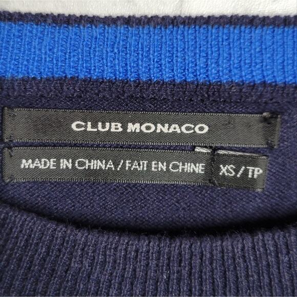 Club Monaco Blue and White Nautical Vibes Striped Sweater, size XS - Picture 4 of 4